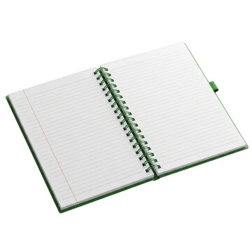 Open notebook isolated on transparent background