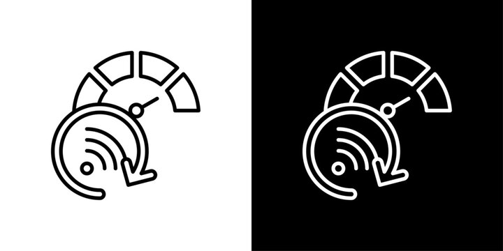 Bandwidth Icon Sheet Black And White