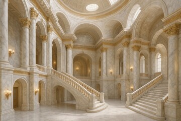 Fototapeta premium Grand marble staircase in palace