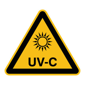 uv c radiation warning sign disinfect light icon