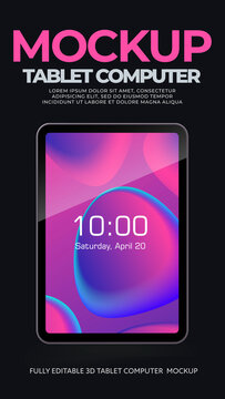 Tablet Computers Mockup. Vertical Stories Opener for Social Media.