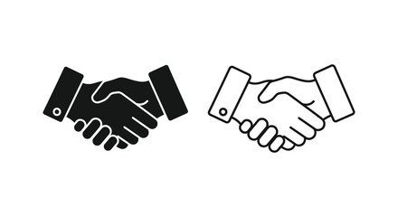 Obraz premium shaking hands in black and white Vector