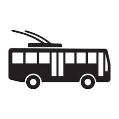 simple trolley bus silhouette icon  © Joyadobe