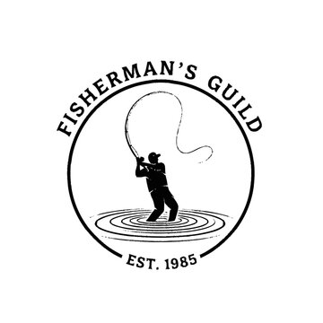 Fishermans Guild logo with angler casting a fly rod.