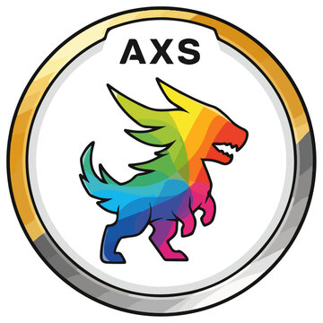 Rainbow AXS Cryptocurrency Mascot Badge Vector Design