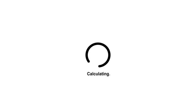 Digital Mathematical Calculating Progress with Loading Icon