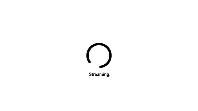 Live Video Streaming and Media Buffering Progress with Loading Icon for Multimedia and Entertainment Interface.