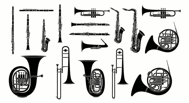 Collection of Musical Instruments Silhouettes