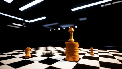 Chess and gold coins  growth, development, and investment appreciation © yongheng19962008