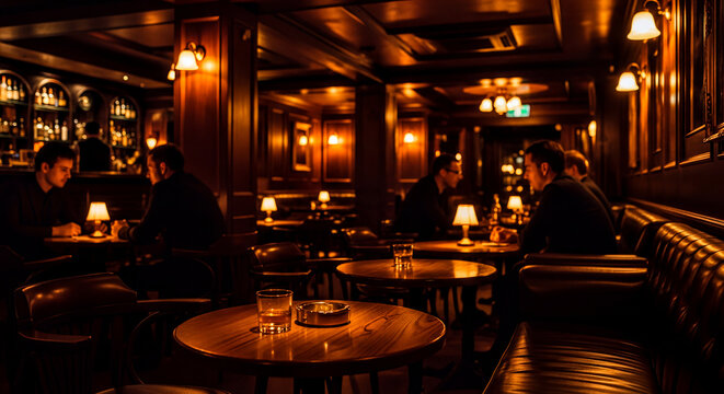 Sophisticated Dimly Lit Speakeasy Interior Ambiance