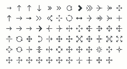 Obraz premium Collection of Arrow Icons and Symbols, Directional Navigation Elements, UI Design Set