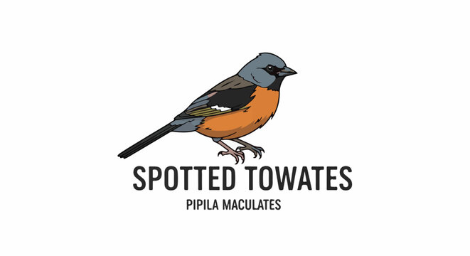 Illustration of a colorful bird with text identifying it