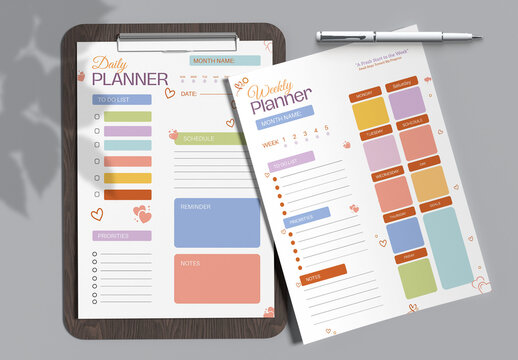 Daily or Weekly Planner Layout