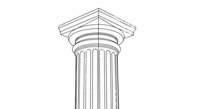 Line drawing of a classical architectural column capital, front view