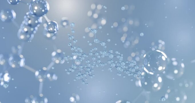 Echinocandin B rotating 3D model of antifungal drug, seamless looped video
