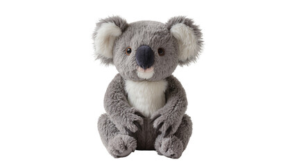 Fluffy grey koala teddy bear toy, isolated on transparent background © PROSTOCK