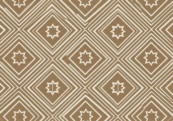 Fototapeta premium Geometric diamond pattern brown and beige repeating art deco style tile background