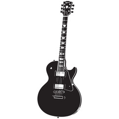 Naklejka premium Black and White Graphic of a Solid Body Electric Guitar