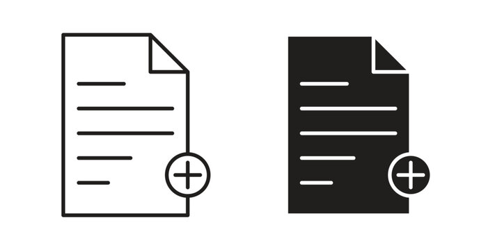 Add document icon vector pictogram pack. icon vector template