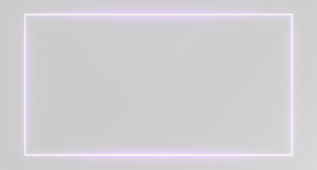 Purple neon rectangle frame with glowing light effect for banner or product presentation  © theladydarina
