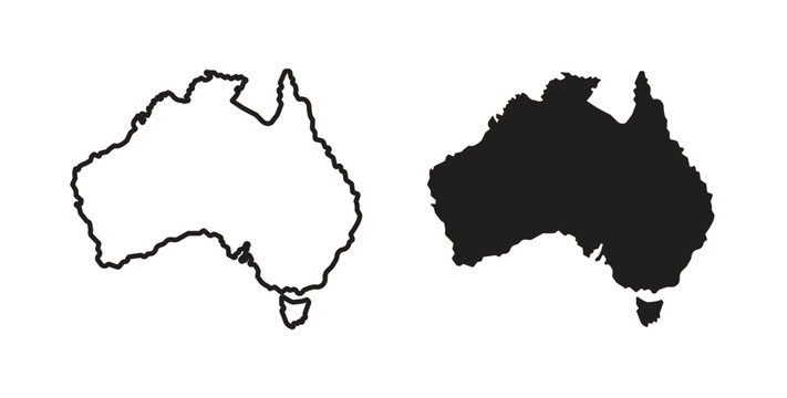Australia map icon vector pictogram pack. icon vector template