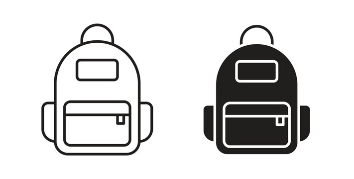 Backpack icon vector pictogram pack. icon vector template