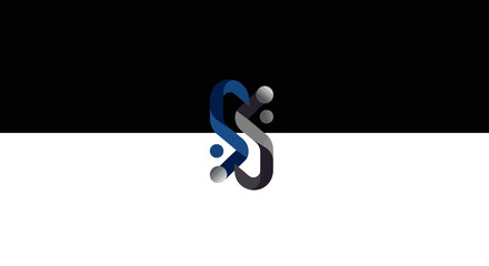Obraz premium A stylized logo design on a white background.