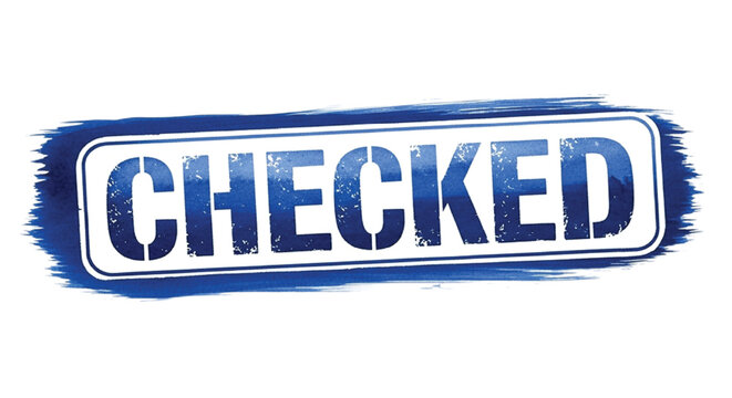 Blue and white checked pattern text with shadow