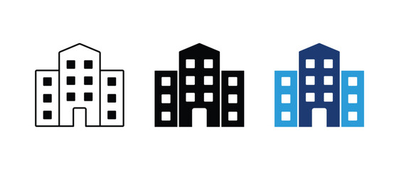 Naklejka premium Building Structure Vector Icon Design in Outline Solid and Color Style