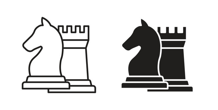 Chess icon vector pictogram pack. icon vector template