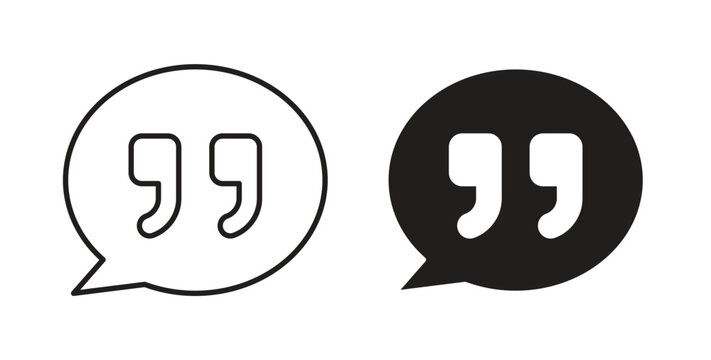 Comment quote icon vector pictogram pack. icon vector template