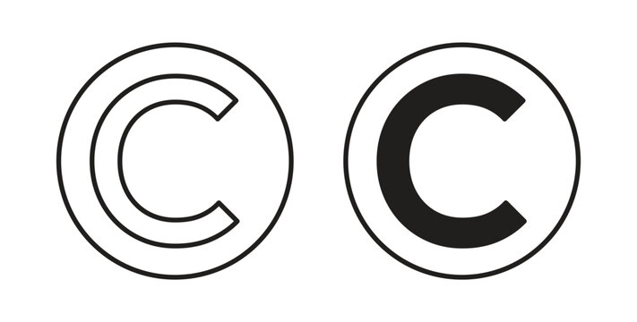 Copyright icon vector pictogram pack. icon vector template