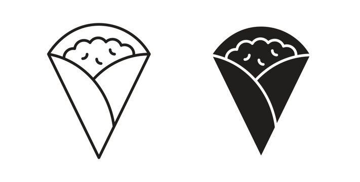 Crepe icon vector pictogram pack. icon vector template