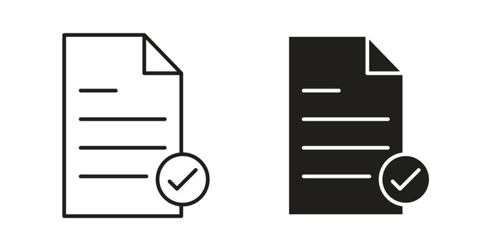 Document accept icon vector pictogram pack. icon vector template