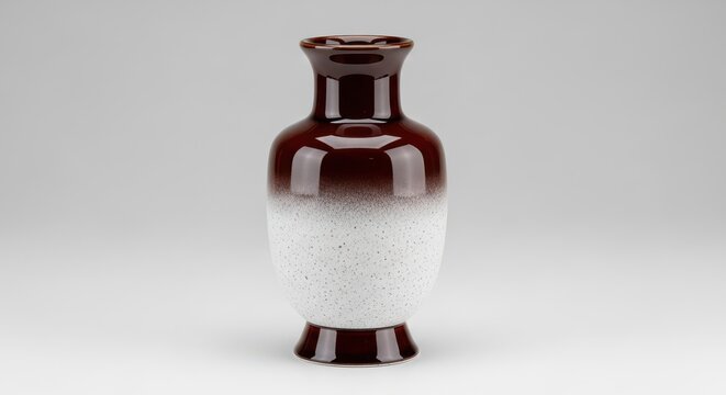 Elegant two-toned ceramic vase with textured finish and narrow base