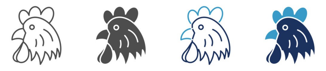 chicken multi purpose icon set © miftahul