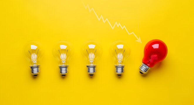 Red Lightbulb Icon for Bright Ideas and Innovation Concept