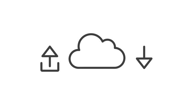 Cloud upload and download icons.
