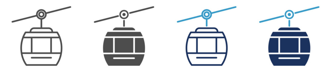 cable car multi purpose icon set © miftahul
