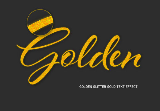 Golden Script Glitter Text Effect
