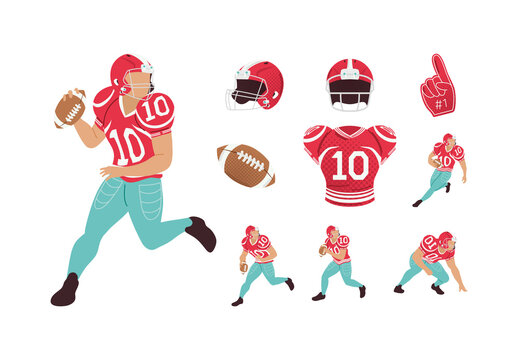American Football Illustration Set