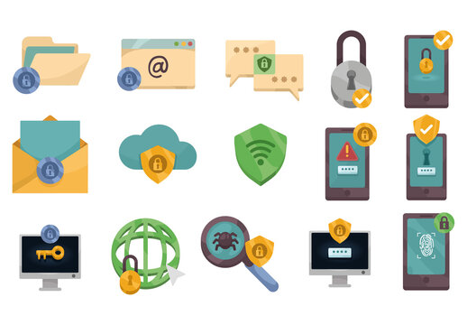 Cyber Security Protection Illustration Set