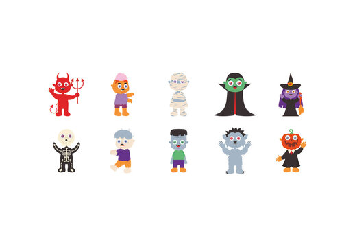 Halloween Monster Illustration Set
