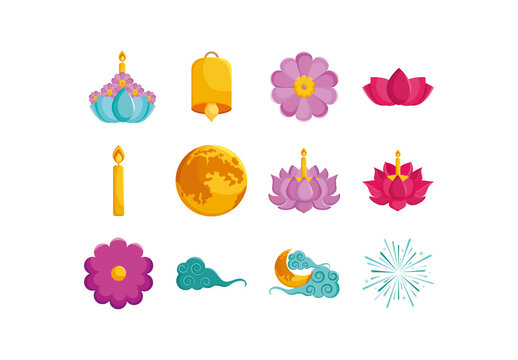 Diwali Festival Illustration Set