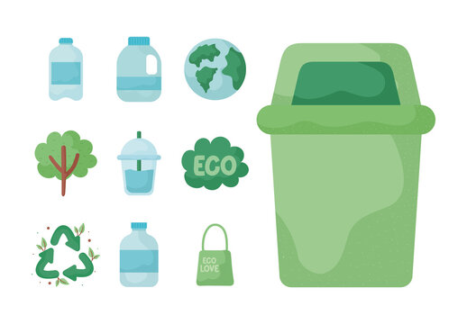 Eco Friendly Lifestyle Illustration Set