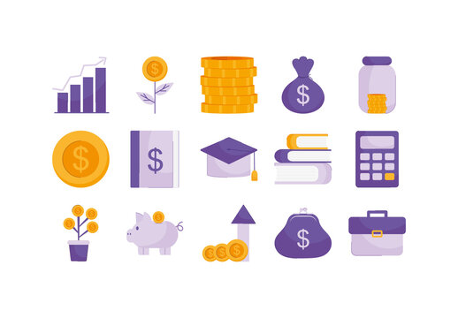 Finance Money Investment Illustration Set