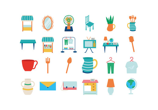 Home Decor Objects Illustration Set