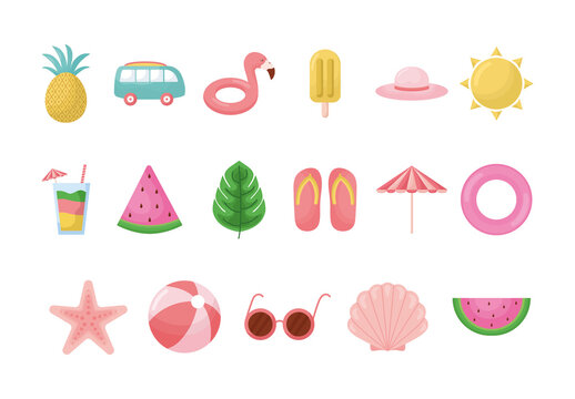 Summer Vacation Illustration Set