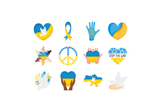 Ukraine Peace Illustration Set