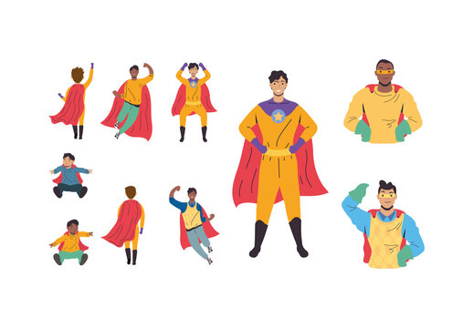 Superhero Dad Illustration Set
